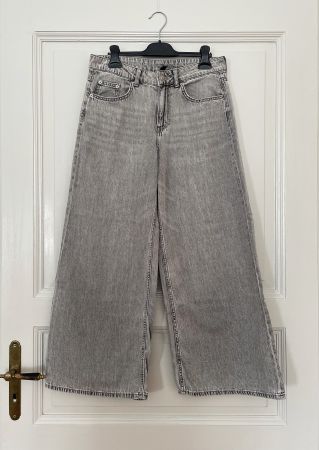 Jeans donna H&M grigio a gamba larga – Taglia CH 36