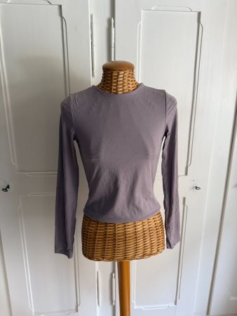 Stretch Langarmshirt flieder S