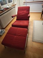 Sessel mit Hocker rot,guter Zustand