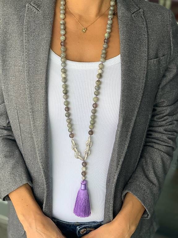 Catenine: Schöne Stein Perlenkette mit Quaste Tassel – Usato da Buchs SG venduto da jco_st8t 2