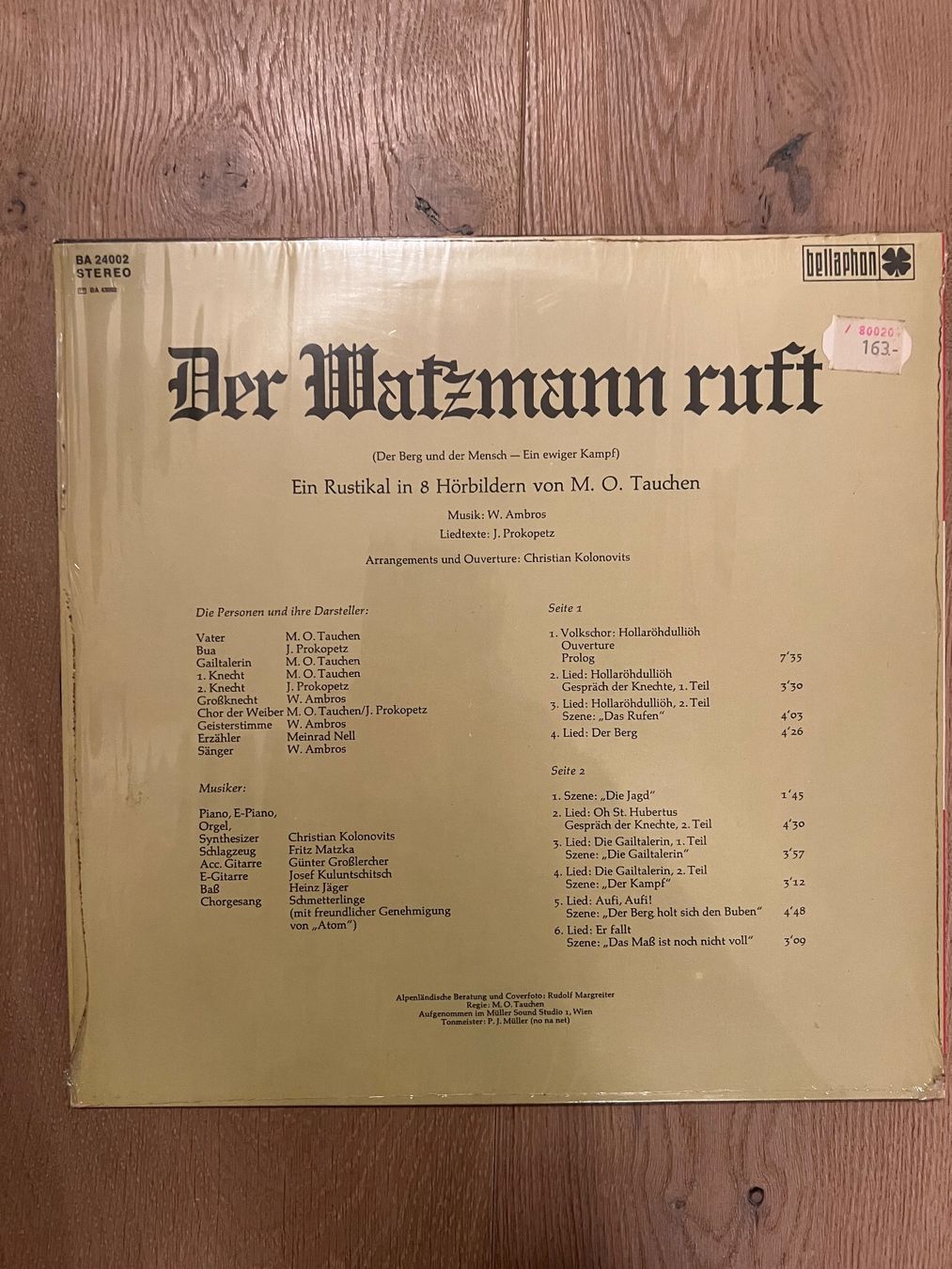 Dischi in vinile: Ambros / Tauchen / Prokopetz LP - Der Watzmann Ruft – Usato da Gutenswil venduto da Hamzian 1
