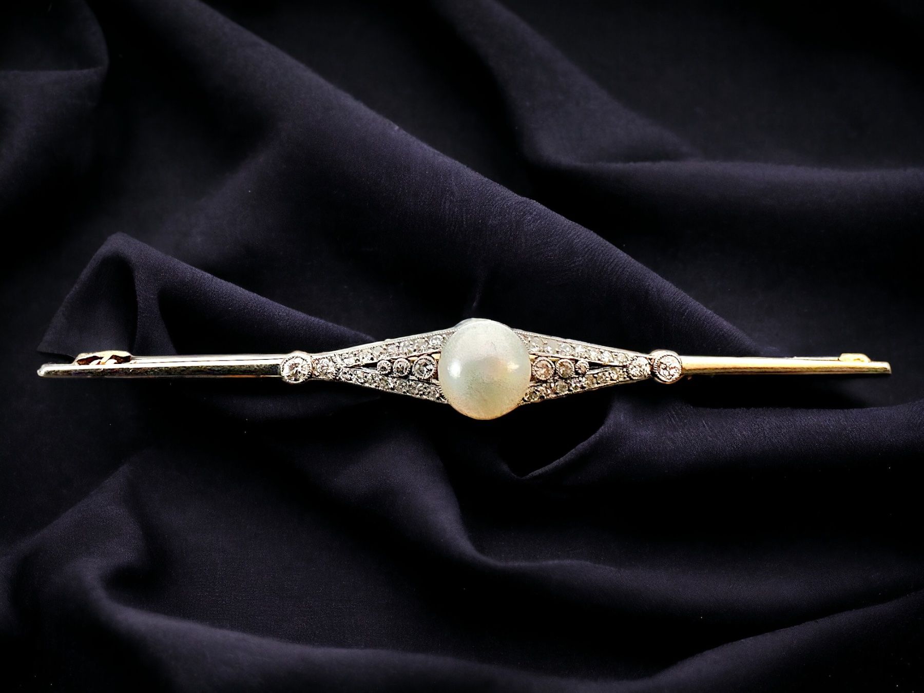 Spille & Fermagli: Antike Naturperlen - Diamanten - Brosche um 1915 – Usato da Zuzwil SG venduto da artimmo