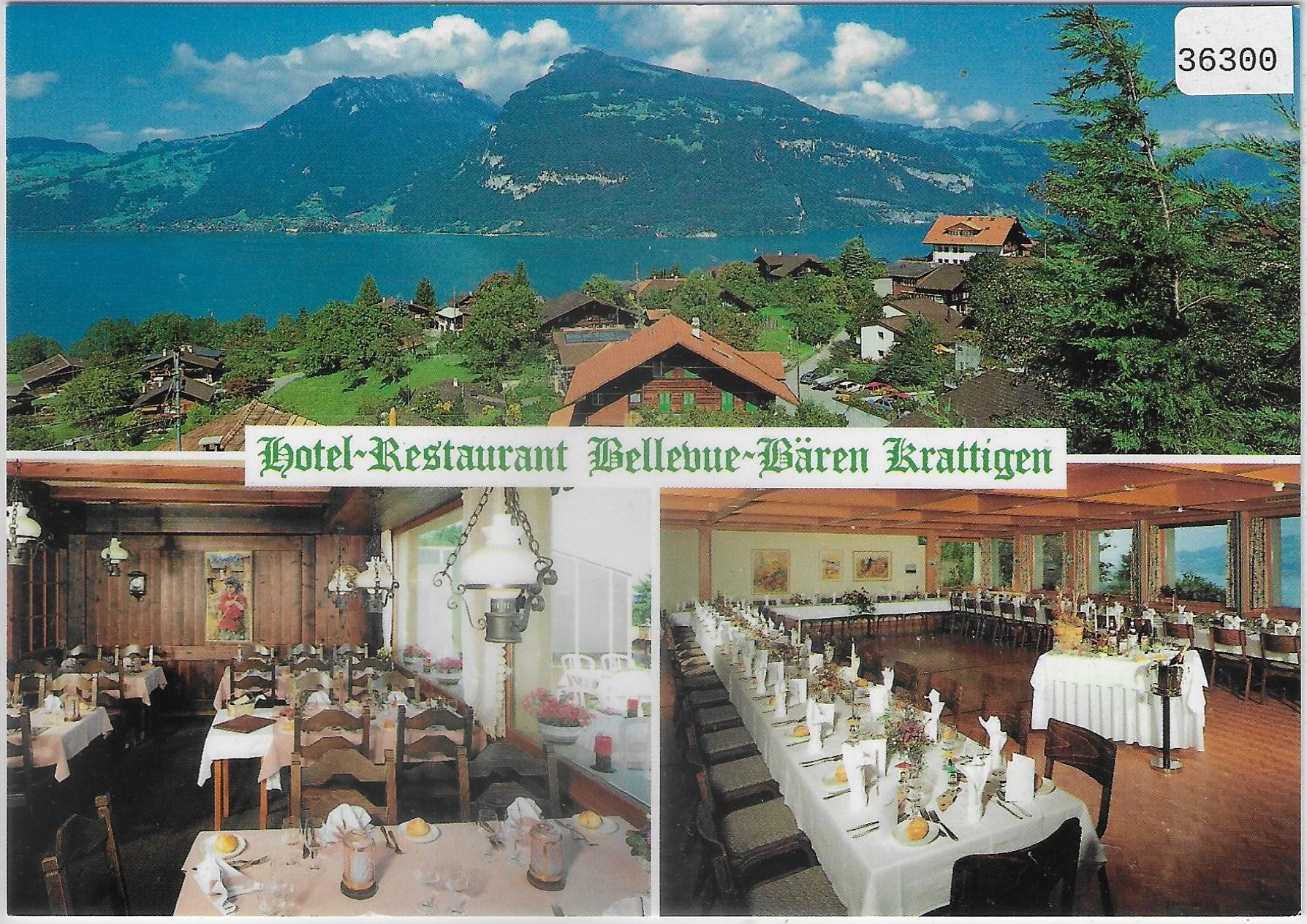Cartoline postali: Hotel-Restaurant Bellevue-Bären - Krattigen – Usato da Ettingen venduto da Kartenplanet