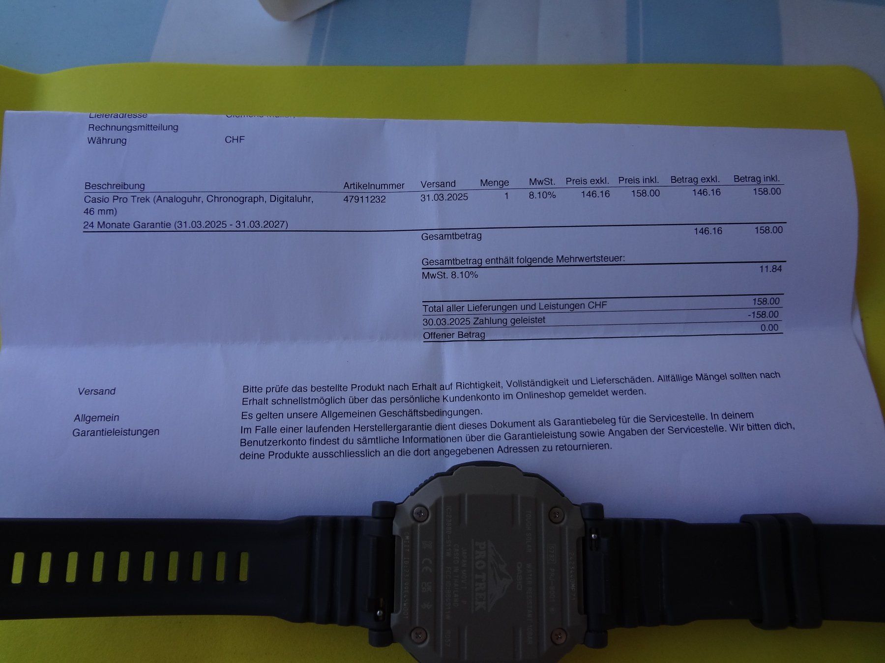 Casio Orologi: CASIO PRO TREK PRJ-B001-1JF Hiker Line Bluetooth Solar – Usato da Thun venduto da Fra130 8