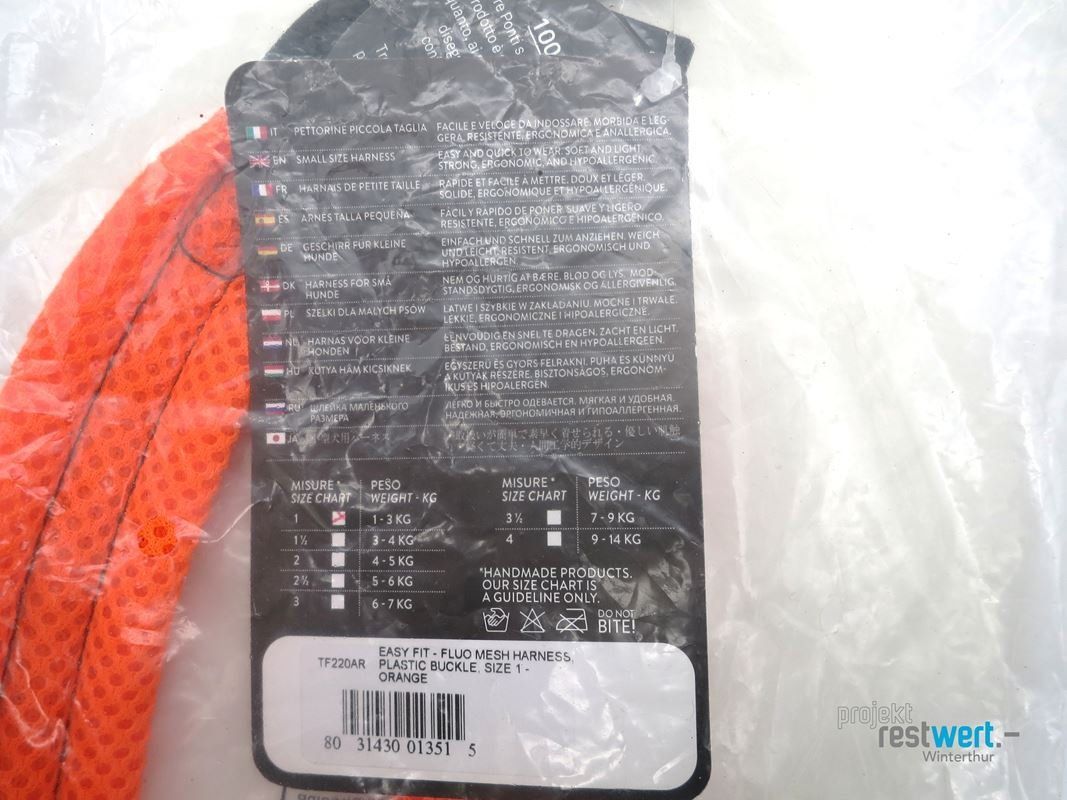 Guinzagli & Collari: TRE PONTI TF220A - Fluo Mesh Orange - XS – Nuovo e nell'imballaggio originale da Winterthur venduto da Restwert_Winterthur 2