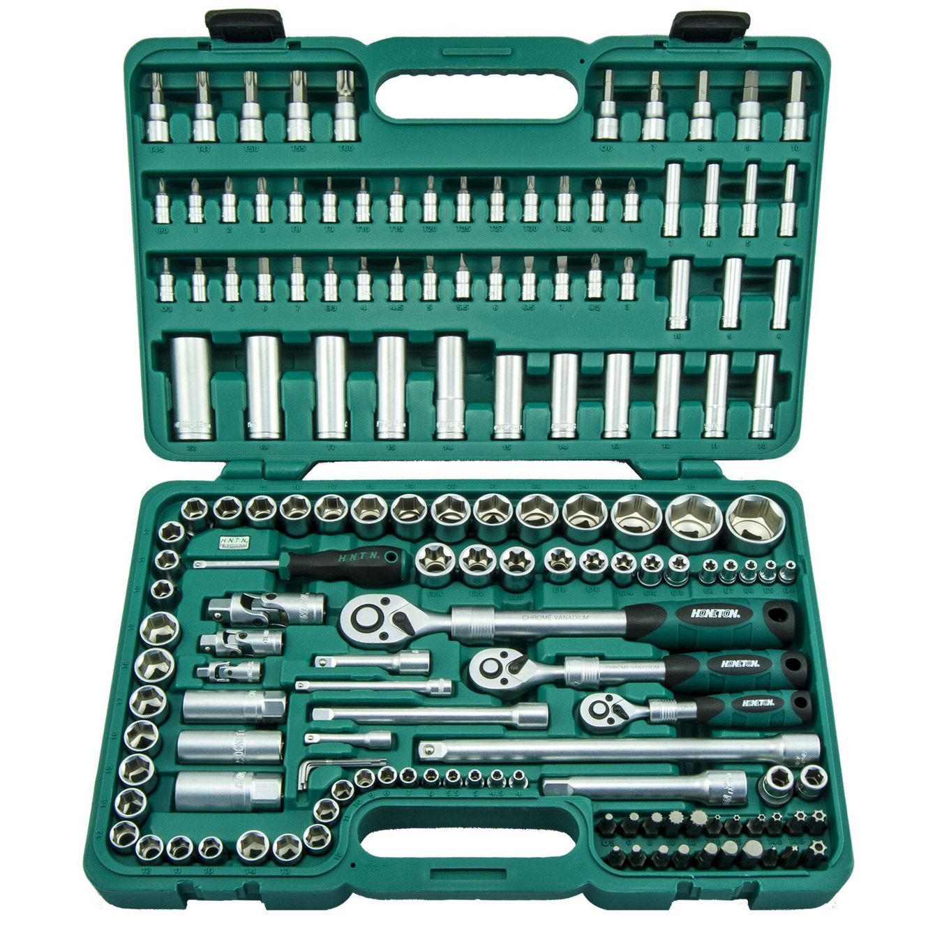 Tutti gli attrezzi: Steckschlüssel-Satz 1/4"-3/8"-1/2", 155-teilig – Nuovo e nell'imballaggio originale da Rothrist venduto da Jacktk