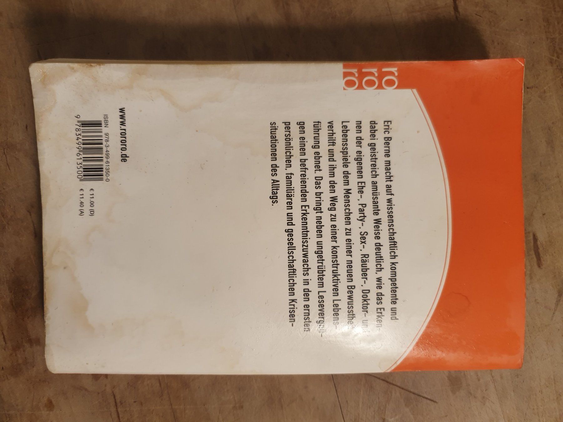 Libri: Spiele der Erwachsenen Eric Berne RoRoRO – Usato da Zürich venduto da loosebone 1