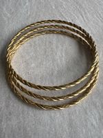 Edelstahl Gold Armreifen Trio, vergoldet