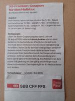 30 Franken Coupon für ein Halbtaxabo SBB