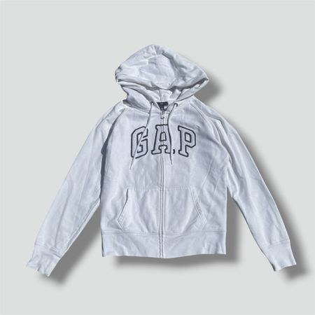 GAP classic white y2k zip-hoodie jacke pull damen