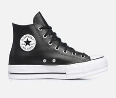 Neu!!! Converse Chuck Taylor Lift Hi Leder schwarz Grösse 39