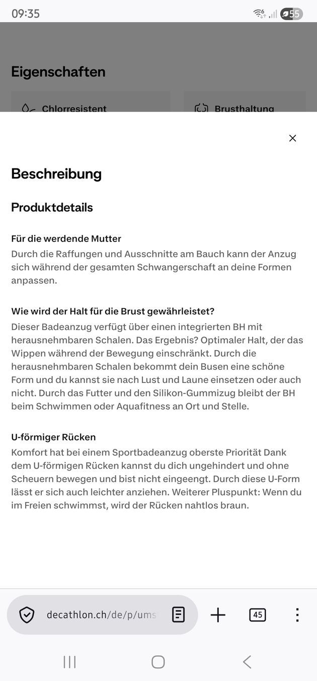 Decathlon Costumi da bagno & Bikini: Badeanzug Schwangerschaft – Usato da Adliswil venduto da reviola77 3