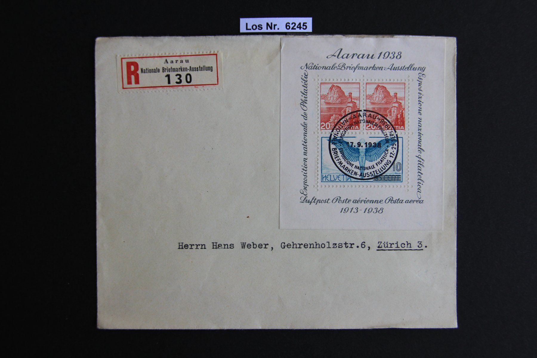 Tutti i francobolli: CH Brief mit Sonderstempel 1938                     Los 6245 – Usato da Volken venduto da jukon65