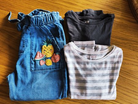 Hose + 2 Langarmshirts für Mädchen Gr. 92