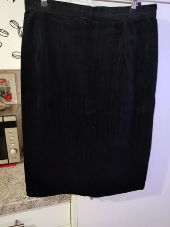 DAMEN JUPE SCHWARZ MIT SILBER STREIFEN GRÖSSE 38