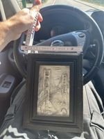 Wandbild Golden Gate Bridge Relief Holzrahmen antik