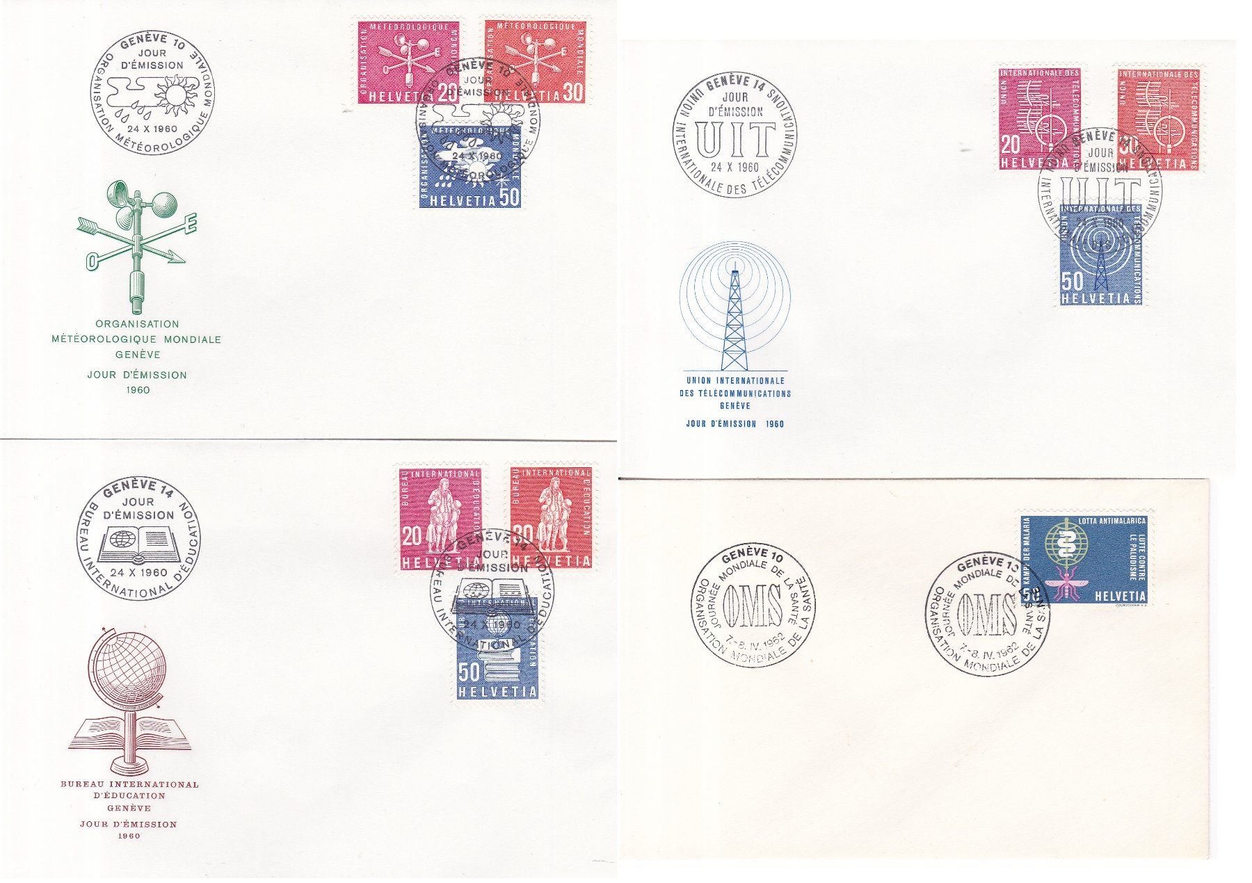 Alle Briefmarken: Bogenstücke & FDCs "Genfer Ämter" – Gebraucht aus Münchwilen AG von Nesar 5