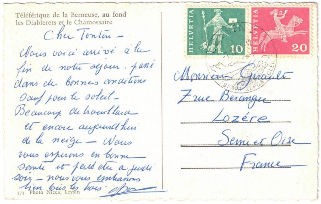 Cartoline postali: Leysin - Gondelbahn mit les Diablerets + Chamossaire – Usato da Binningen venduto da Mountainrider 1