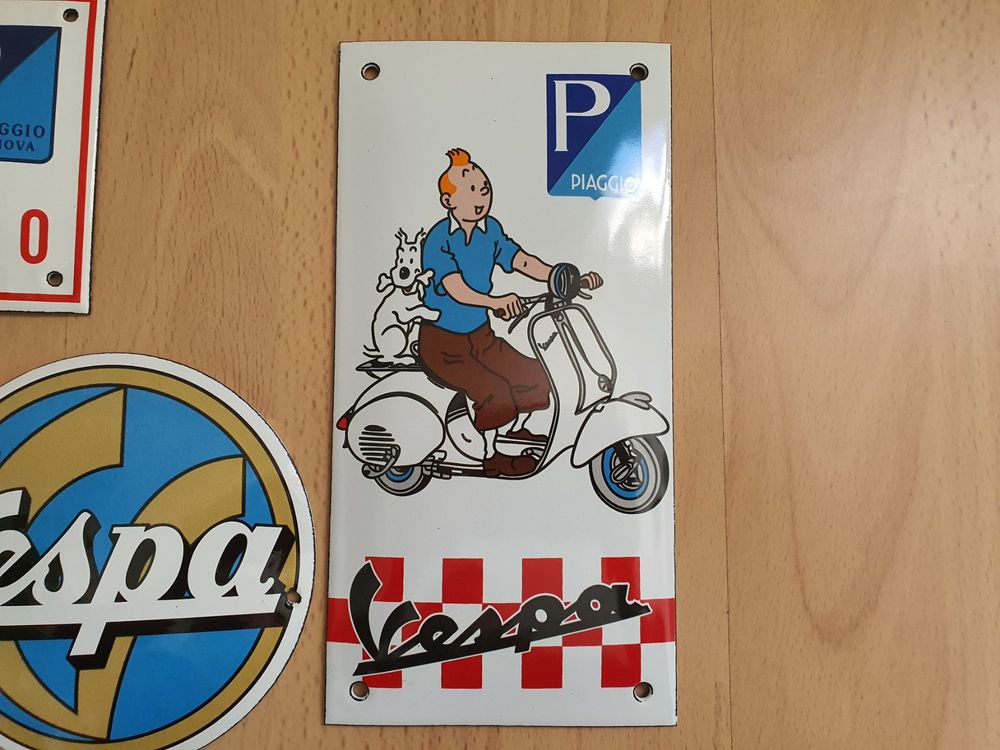 Latte Schild Grau Satin Piaggio Vespa Px 125 150