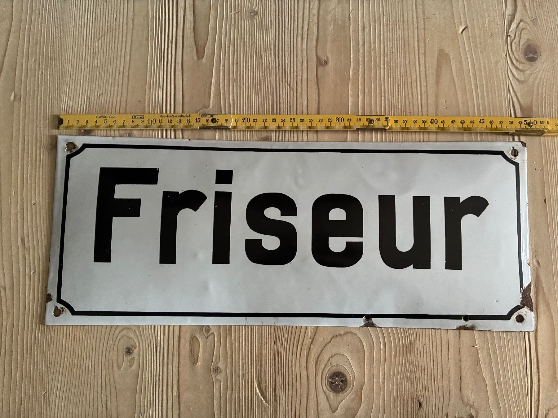 Insegne: Altes Emailschild Friseur – Usato da Steffisburg venduto da Reitschel5 2