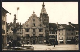 Zug, Kolinplatz mit Restaurant Aklin, Tu