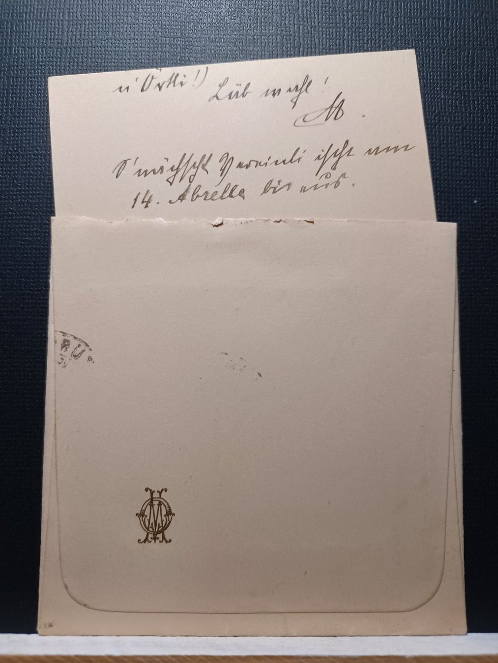 Tutti i francobolli: Kleinbrief mit Monogramm MO , 9.6 x 9.6 cm, 1904 – Usato da Aarau Rohr venduto da mgvw 3
