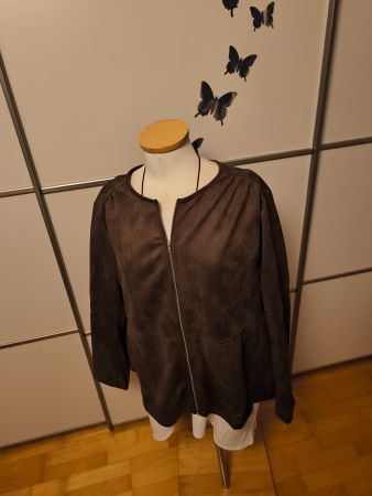 Uebergangsjacke in Wildleder Optik, Braun, Gr. XL Neu