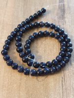 1 Strang Natürliche blauer Sandstein Perlen 6 mm