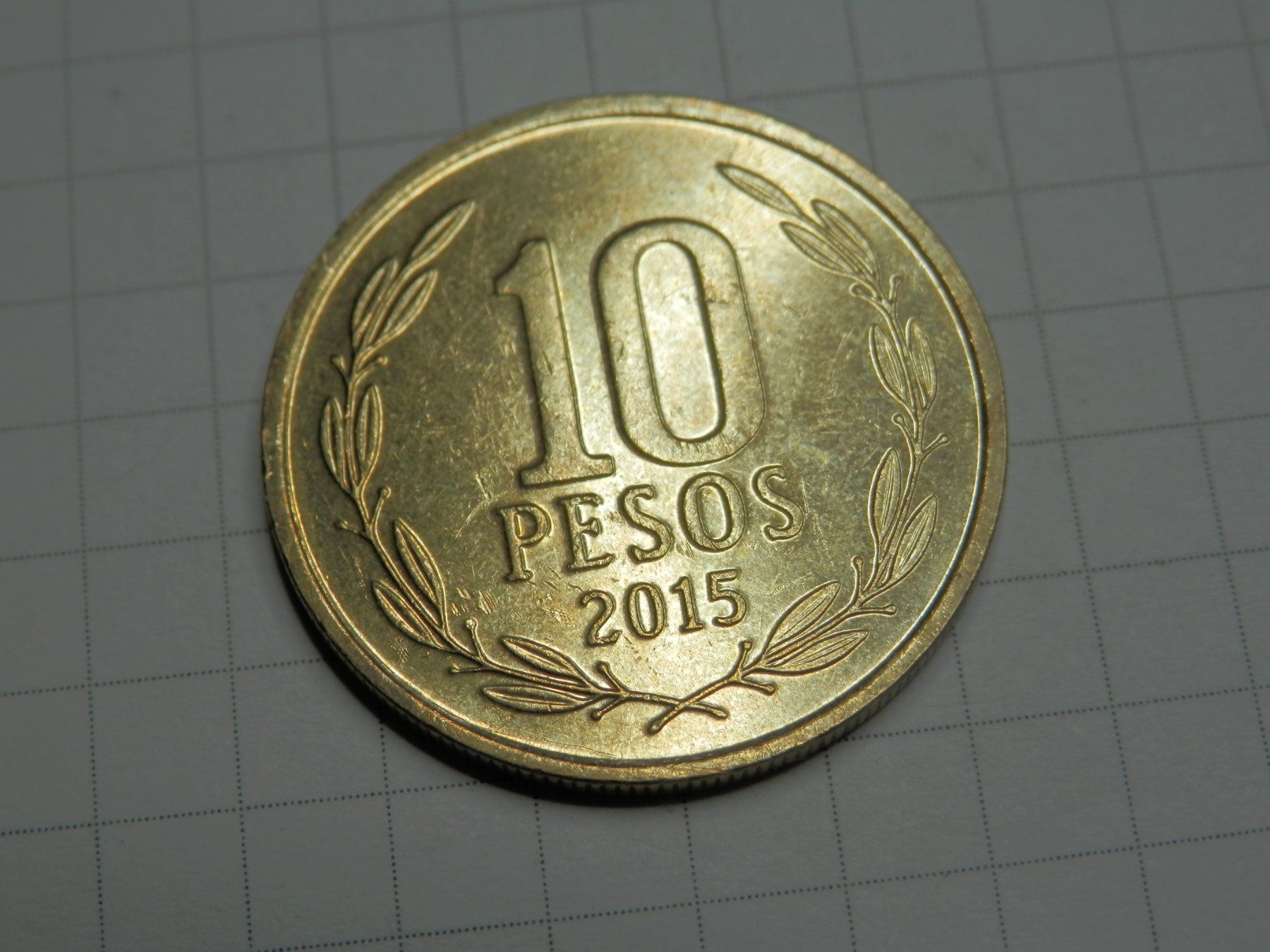 Alle Münzen: Chile 10 Pesos, 2015 – Gebraucht aus Weiach von weiach81 1