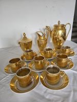 Antikes Kaffeeservice Golddekor, 19. Jahrhundert, 19 teilig
