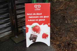 LUSSO GLACE VINTAGE WERBUNG SCHILD MIT TAFEL