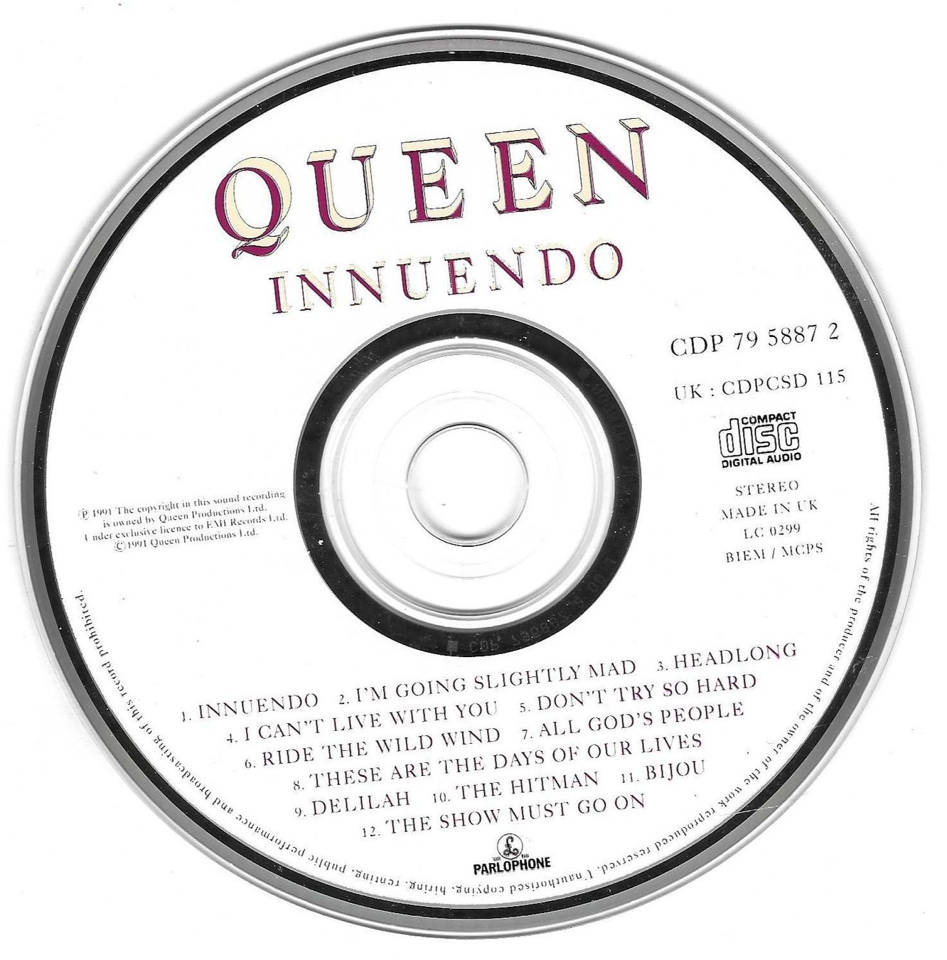 CDs: QUEEN  -  INNUENDO – D'occasion à Bex par Giorgiob 2