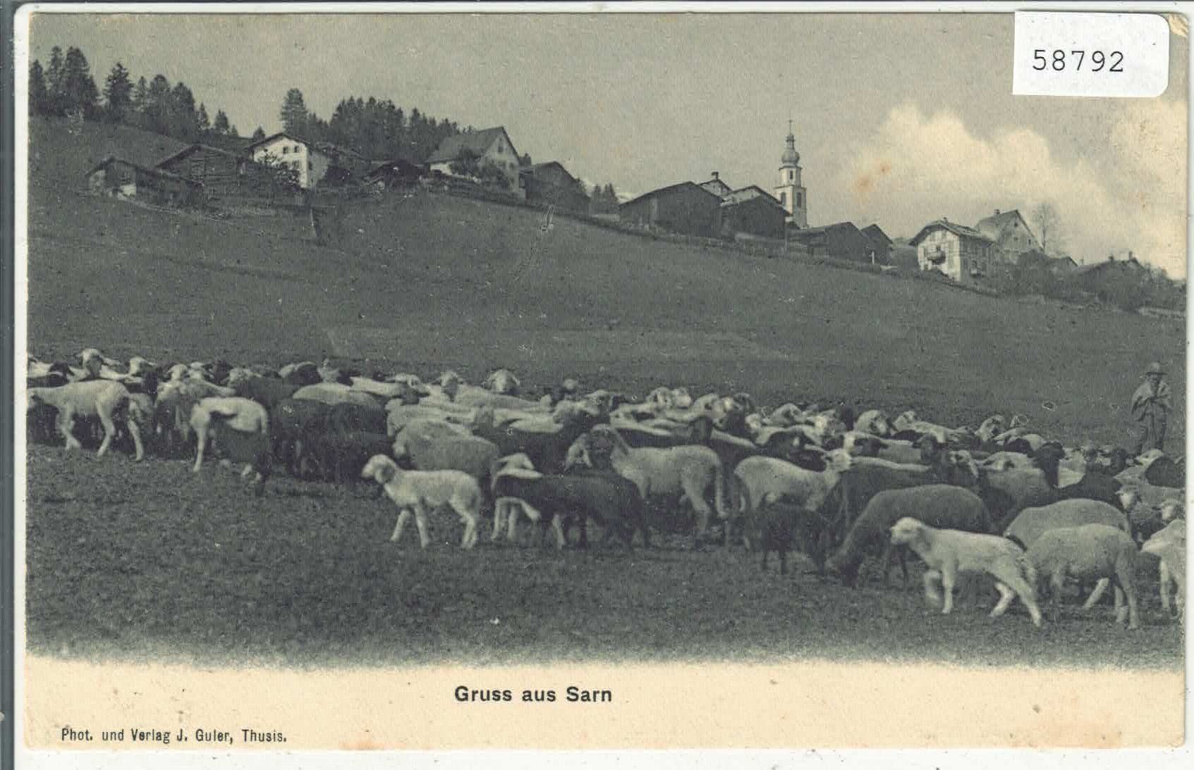 Cartoline postali: Gruss aus Sarn - Schafherde – Usato da Ettingen venduto da Kartenplanet