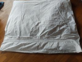 Weisse Bettwäsche 145x200 cm mit Häkelspitze Baumwolle ikea