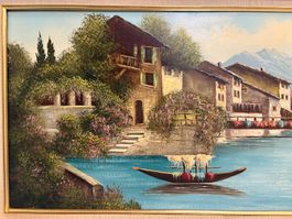 100x50/Martin/ Gandria Monte Zuchero ÖlgemäldeSeelandschaft