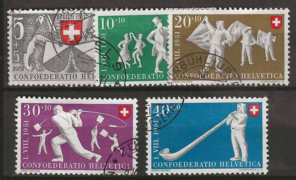 Tutti i francobolli: PP051 - Pro Patria 1951 obl. – Usato da Trélex venduto da Phil_Albert