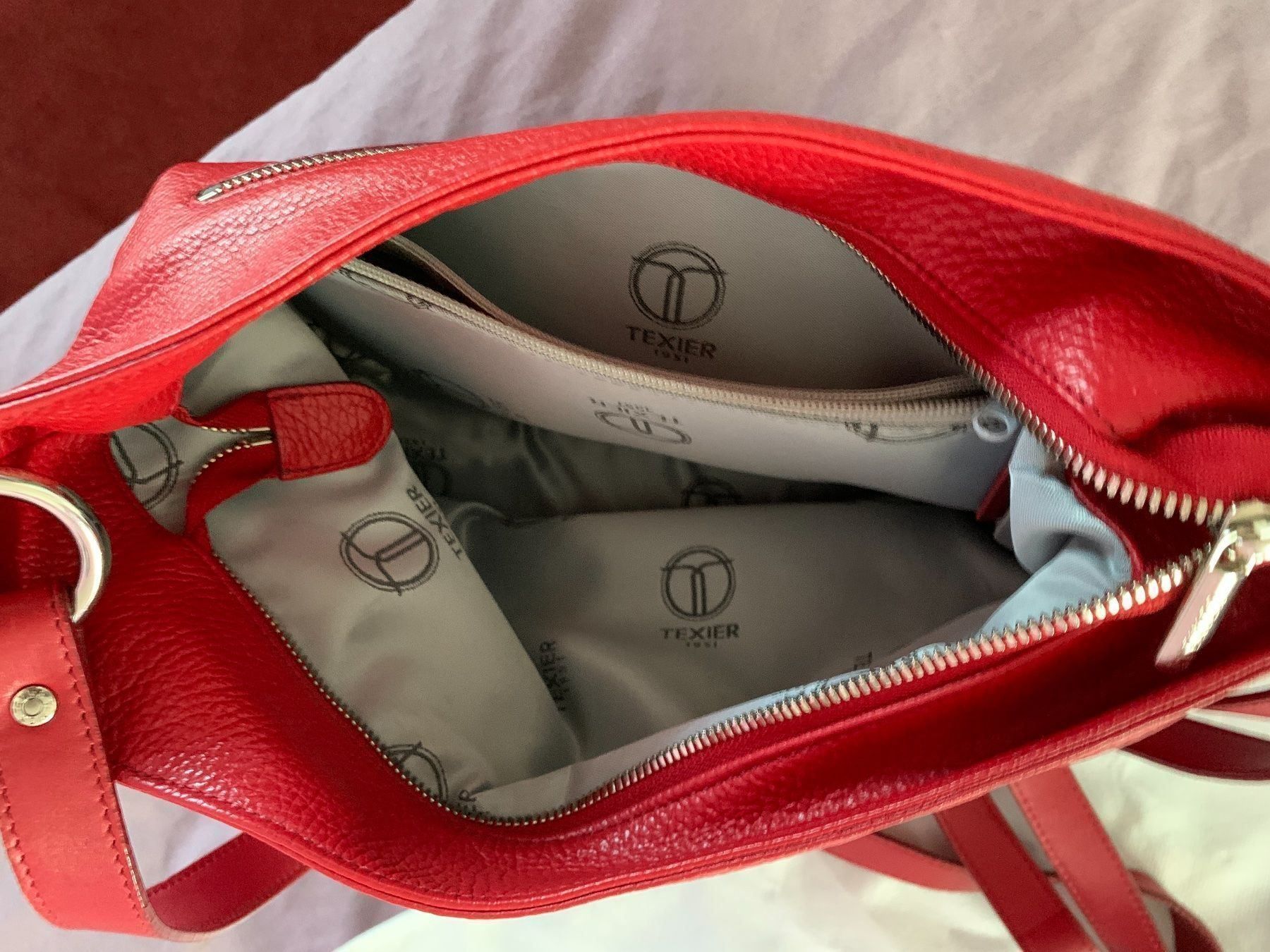 Taschen für Damen: Sac à main en cuir rouge Texier – Neu (gemäss Beschreibung) aus Colombier NE von Nikkon 5