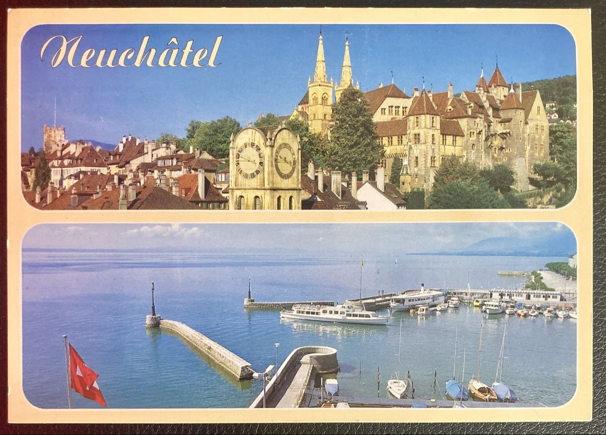 Cartoline postali: Lot de 2 cartes postales - Neuchâtel – Usato da Colombier NE venduto da m.meiners