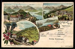 Lithographie Rigi, Rigi-Kaltbad, Rigi-Klösterli, Känzeli