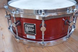 Sonor Hilite Maple Snare Drum 14" × 6,5" – Cherry Red – Top