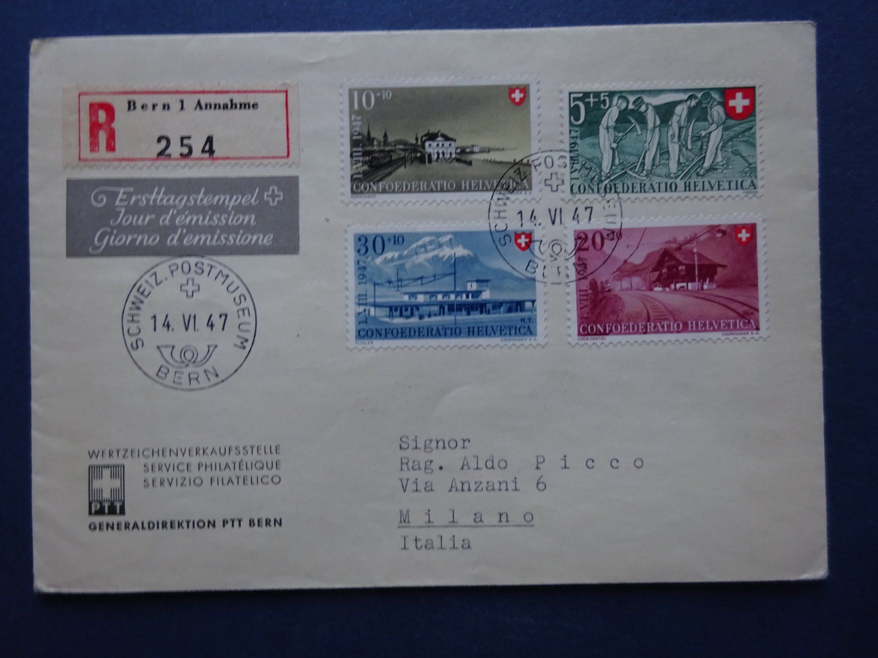 Tutti i francobolli: 1947 Pro Patria FDC – Usato da Appenzell-Steinegg venduto da adi1975 2