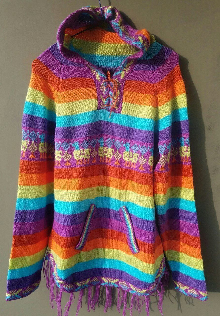 Pullover & Sweatshirts: Alpaca Poncho Strickjacke Pulli, Größe S / M, Neu!! – Neu (gemäss Beschreibung) aus Lima- Peru von Alpaka-Haus 6