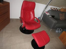 Relax Sessel rotes Leder