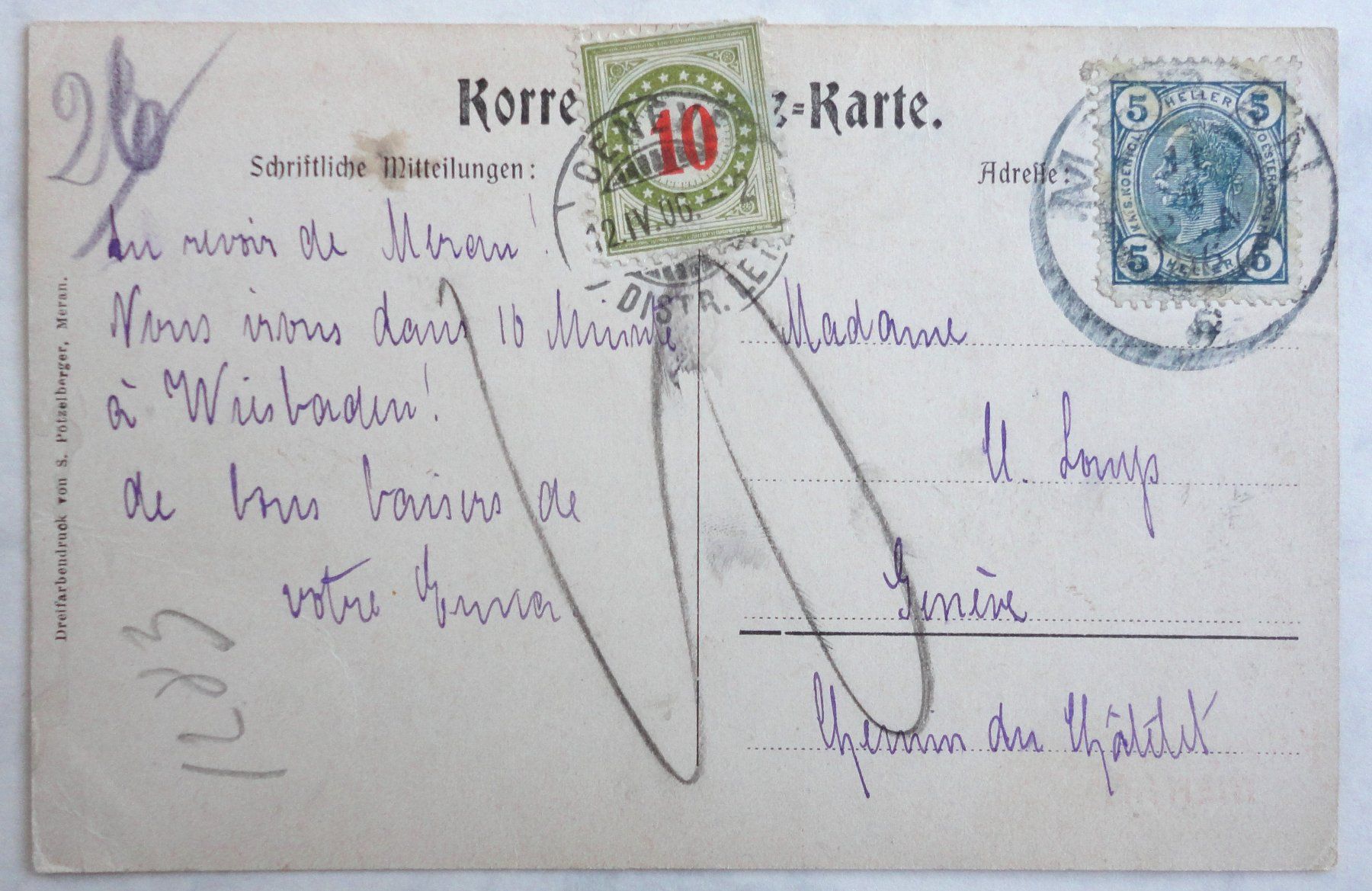 Cartoline postali: Palast-Hotel Meran – Difettoso da Fétigny venduto da Billy2miny 1