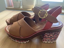 Tory Burch, Schuhe, Leder rot braun Grösse 37,5