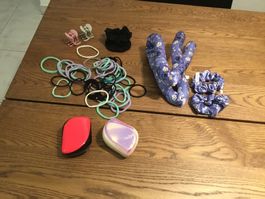 Haarschmuck Set Haargummis Haarklammern Bürste