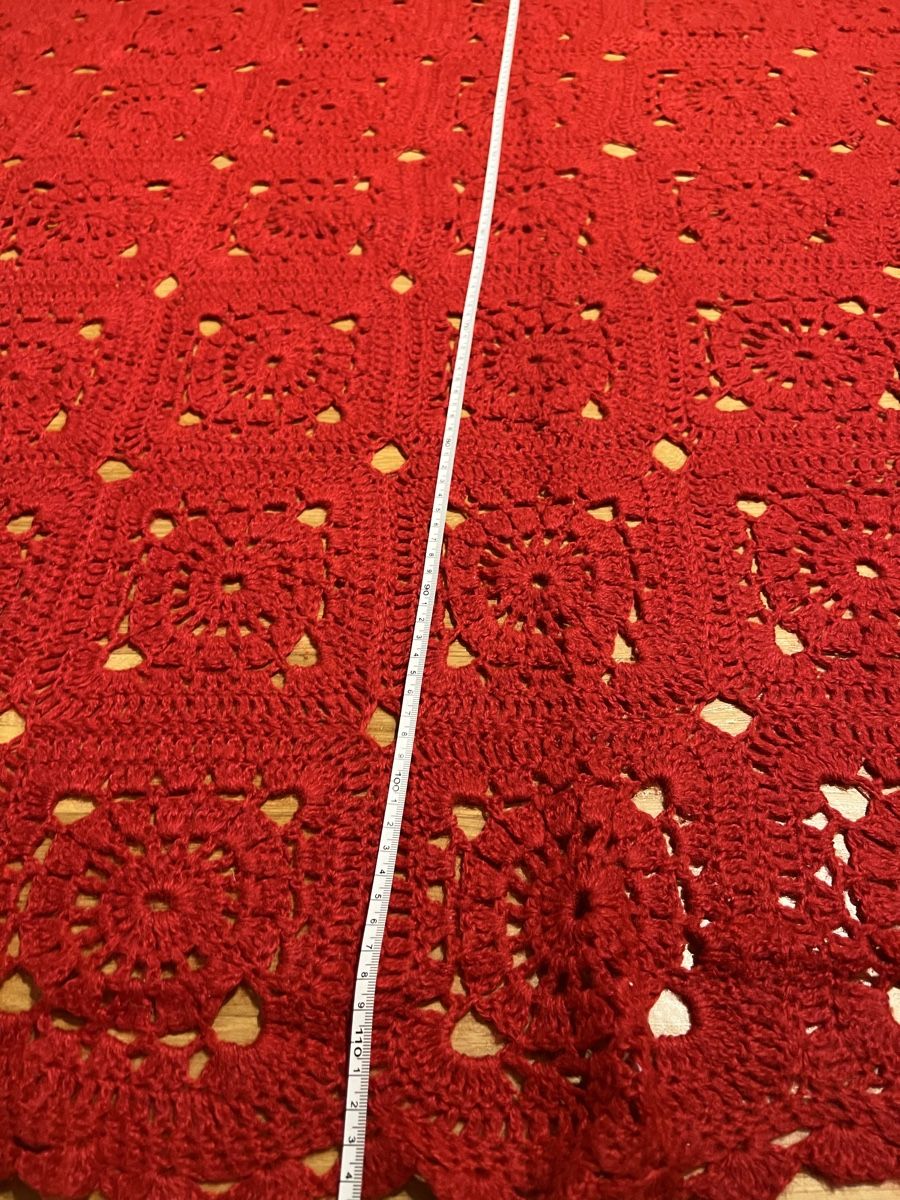 Coperte: Handgemachte Gehäkelte Decke, Rot Wolldecke Patchwork – Nuovo (secondo la descrizione) da Basel venduto da SimpleE 3