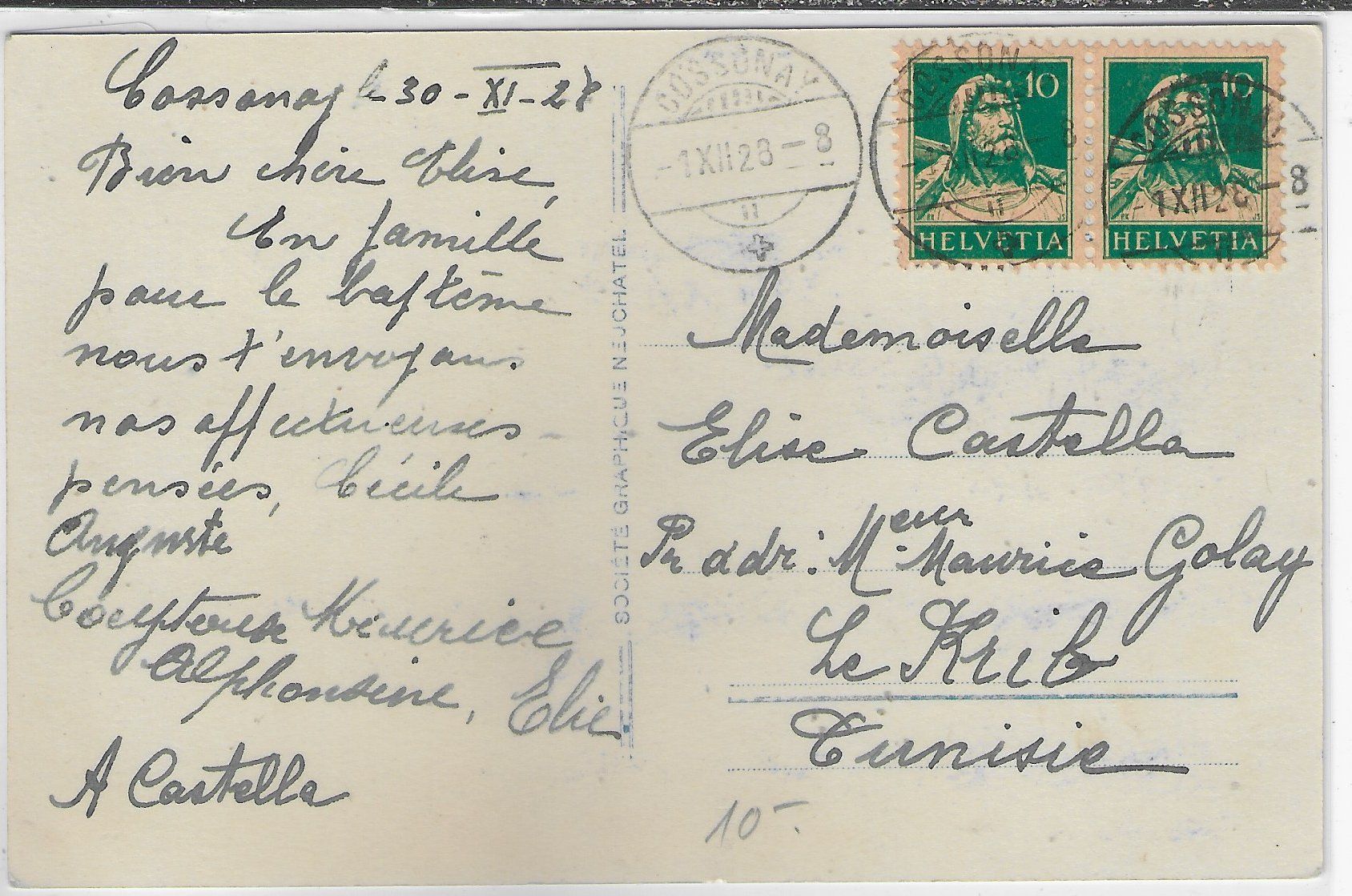 Cartoline postali: Cossonay - Interieur du village - animee – Usato da Ettingen venduto da Kartenplanet 1