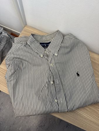 Polo Ralph Lauren Hemd Grau Streifen XL Classic Fit