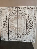 Pannello decorativo bianco intagliato a mano set 4 pz